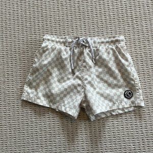 Binky Bros Kids Swim Trunks size 6T in grey/white check print
